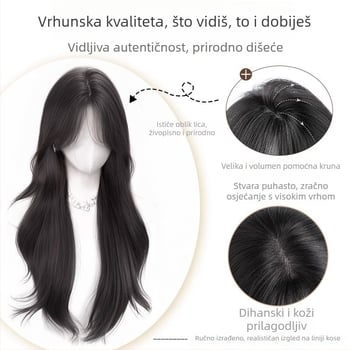 Perika za žene s dugom kovrčavom kosom, smjesa svile, volumen, mehanička obrada