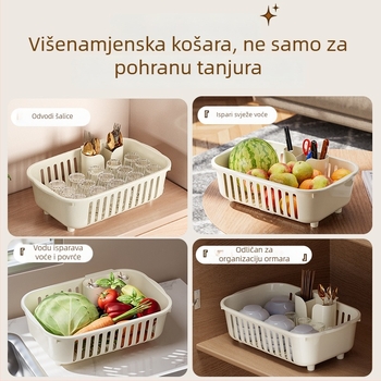 Hongjunda stalak za sušenje posuđa, PP materijal, podni stalak za skladištenje, moderan minimalistički stil, model 0961