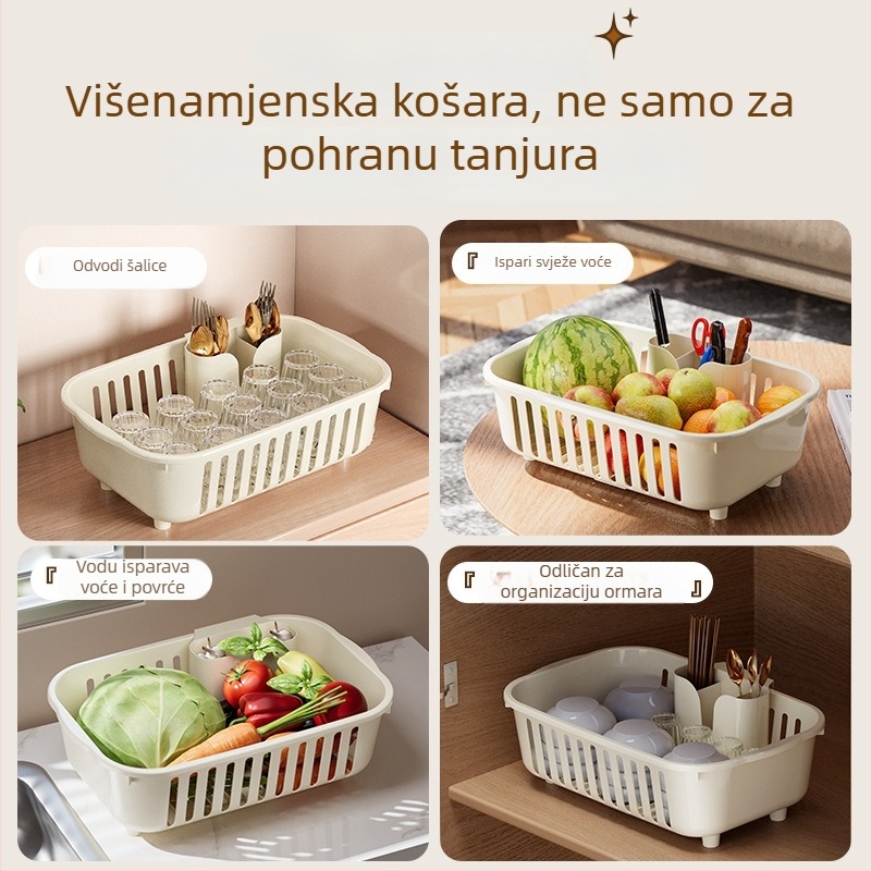 Hongjunda stalak za sušenje posuđa, PP materijal, podni stalak za skladištenje, moderan minimalistički stil, model 0961