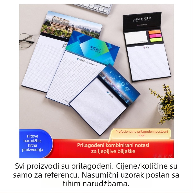 Zhong pu set bilješki za sastanke s prilagođenim logotipom, višenamjenske Post-it bilješke, uredska bilježnica