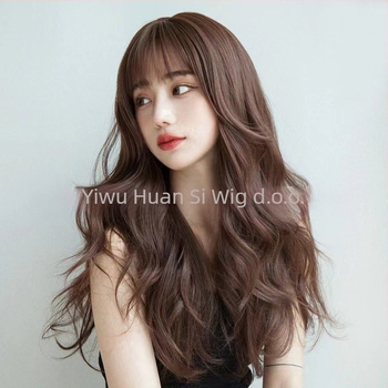 Duga kovrčava perika s prozračnim šiškama, otporan na toplinu, korejski stil, model Air Long Curly Hair