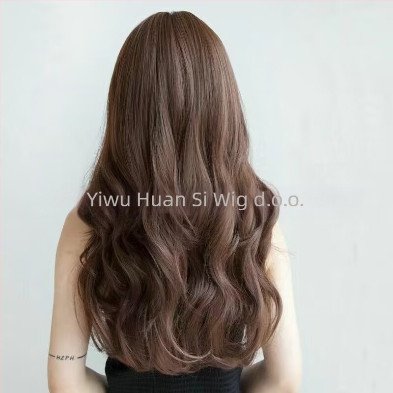 Duga kovrčava perika s prozračnim šiškama, otporan na toplinu, korejski stil, model Air Long Curly Hair