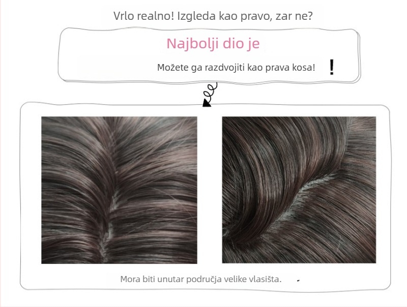 Ženska perika – Pear-Bob frizura, srednje duga ravna kosa s bočnim šiškama, pahuljasta tekstura, vlakna otporna na visoke temperature
