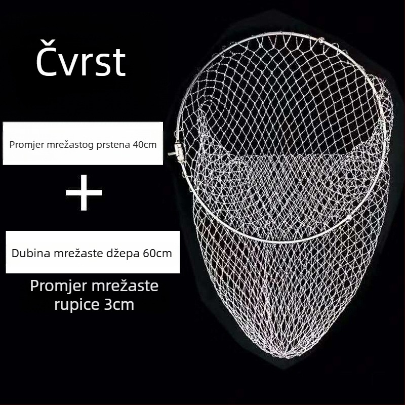 Sklopiva glava mreže od nehrđajućeg čelika za velike ribe