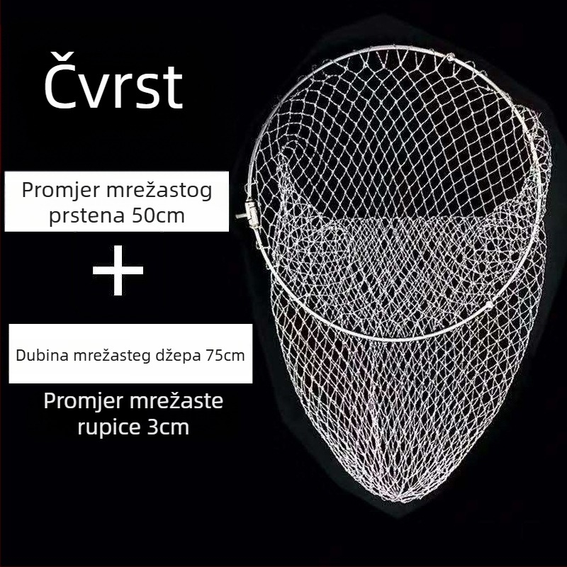 Sklopiva glava mreže od nehrđajućeg čelika za velike ribe