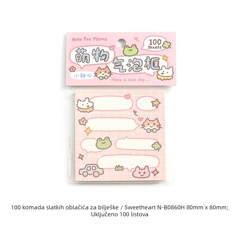 Papir za bilješke – sladak okvir s mjehurićima, korejski kredni stil — Marka: Lover of letters, Materijal: papir za pisanje, Stil: jednostavan, Izrada: tisak