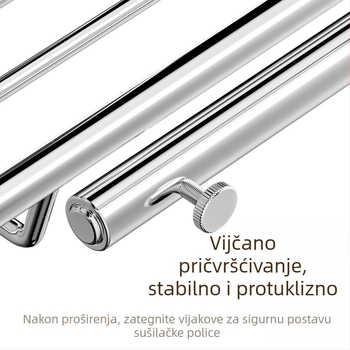 Nehrđajući čelični odvodni stalak za sudoper, proširivi/izvlačni, za zdjele, posude i pribor