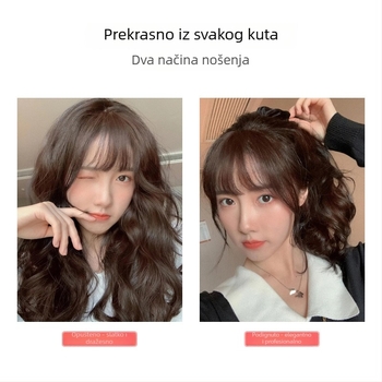 Gornji dio perike za pokrivanje bijelih vlasi, prava ljudska kosa, kovrčava, veliki valovi, prirodan volumen