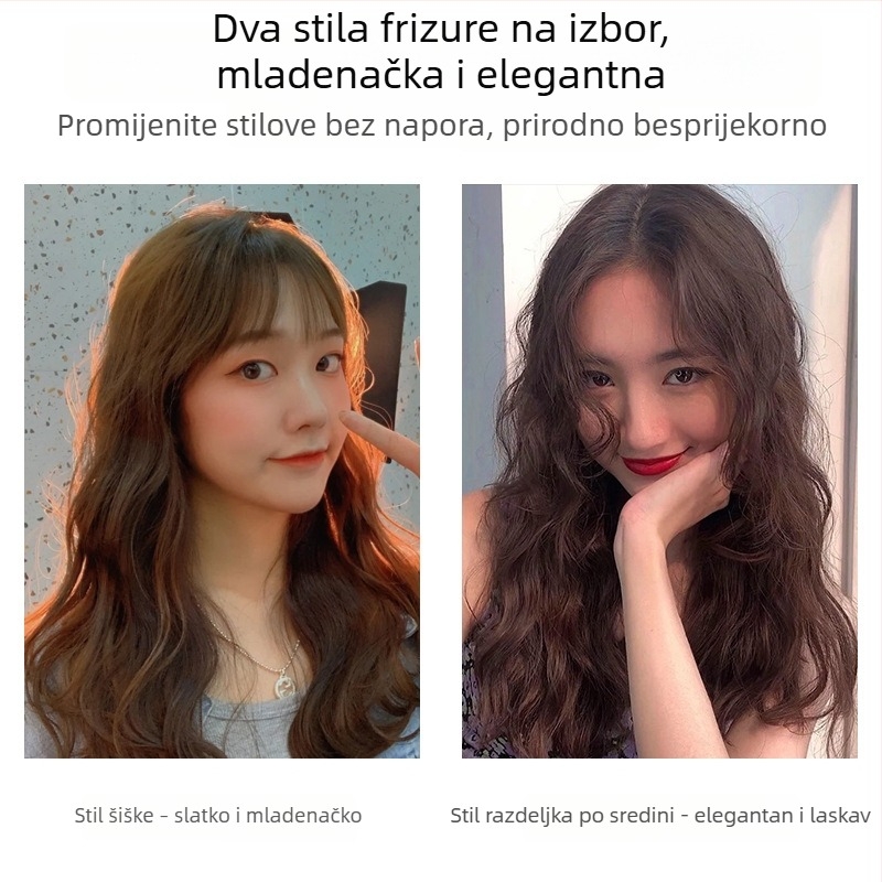 Gornji dio perike za pokrivanje bijelih vlasi, prava ljudska kosa, kovrčava, veliki valovi, prirodan volumen