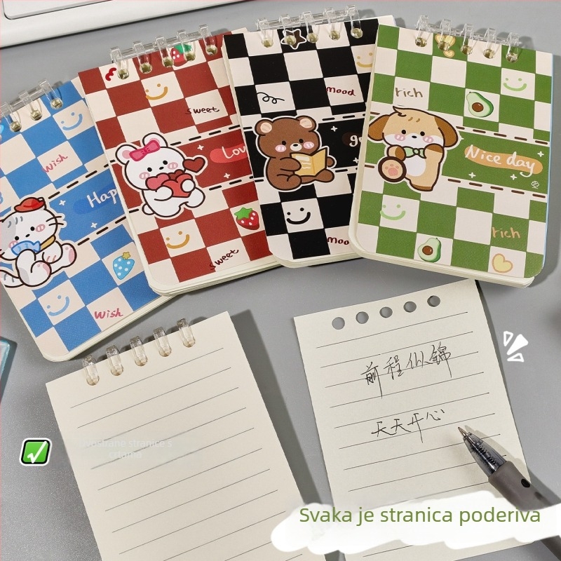 Kreativni A7 crtani dnevnik s izmjeničnim listovima za učenike osnovne škole, visokokvalitetna linijska bilježnica, prijenosna, s debljim listovima, nježna prema očima, mali zapisnik