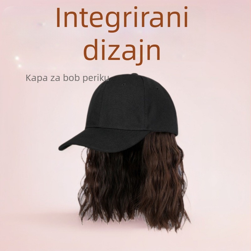 Ženska kapa-perika All-in-One — kratka kovrčava bob frizura, stil četiri sezone, model Xq083, vlakno otporno na temperaturu, mehanička konstrukcija, bojenje i uvijanje dopušteni, prirodan izgled