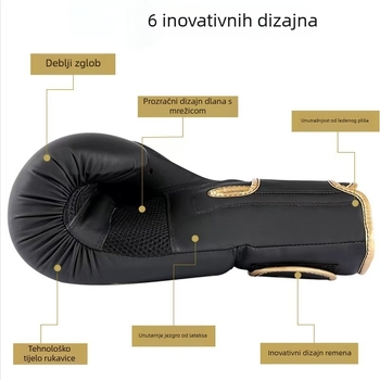 Boxerske rukavice za odrasle i djecu za natjecanje i trening, PU materijal, vertikalni stil, 0,3 kg