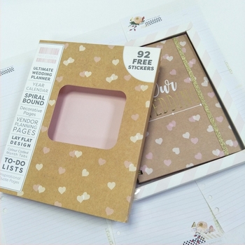 Vjenčani planer bilježnica sa spiralnim povezom, korica od papira, 100 g neutralnog papira, aluminijska legura komponenta