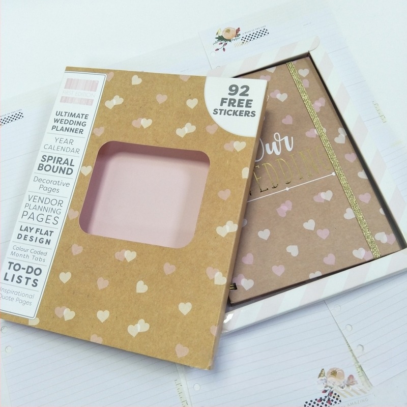 Vjenčani planer bilježnica sa spiralnim povezom, korica od papira, 100 g neutralnog papira, aluminijska legura komponenta