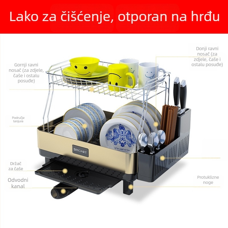 Shinoya nehrđajući čelični stalak za sušenje posuđa, koreanskog stila, odvodni stalak za posuđe, lansiran 2016.