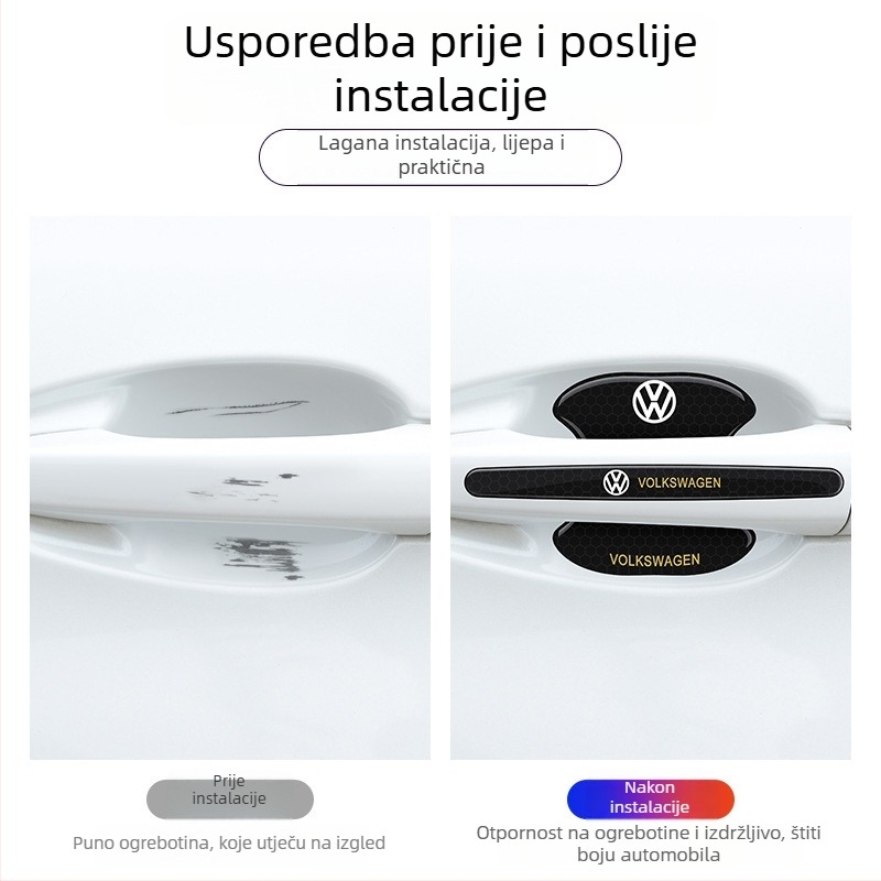 TPE zaštita trke za ručku vrata automobila s reflektirajućim samoljepljivim naljepnicama — Tip: Anti-collision strip; Materijal: TPE; Model: Reflective Drop Adhesive Sticker; Primjenjivi modeli: Opći