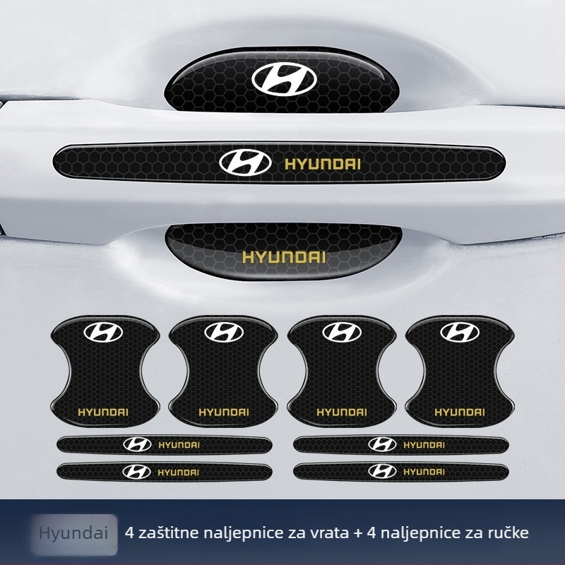 TPE zaštita trke za ručku vrata automobila s reflektirajućim samoljepljivim naljepnicama — Tip: Anti-collision strip; Materijal: TPE; Model: Reflective Drop Adhesive Sticker; Primjenjivi modeli: Opći