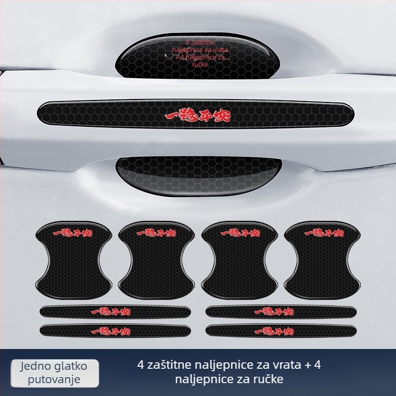 TPE zaštita trke za ručku vrata automobila s reflektirajućim samoljepljivim naljepnicama — Tip: Anti-collision strip; Materijal: TPE; Model: Reflective Drop Adhesive Sticker; Primjenjivi modeli: Opći