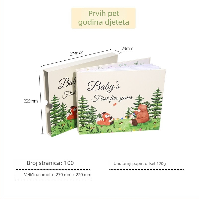 Dječji dnevnik rasta - spiralno uvez, dvostrani offset papir 120 g, u kutiji s poklonom