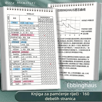 Kaba Bear Zapisnik za engleski vokabular, s PP koricom, svezivanje s labavim listovima, papir od drvne pulpe, 80 g/m², 100 stranica
