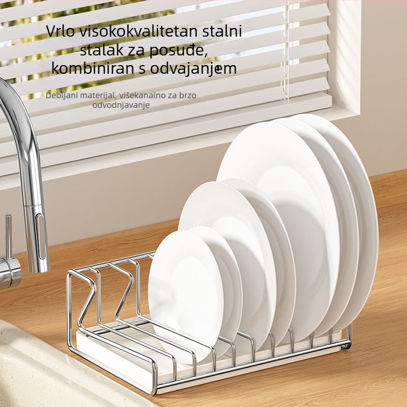 Stalak za sušenje posuđa od nehrđajućeg čelika, Home Benefits marka, univerzalni stil