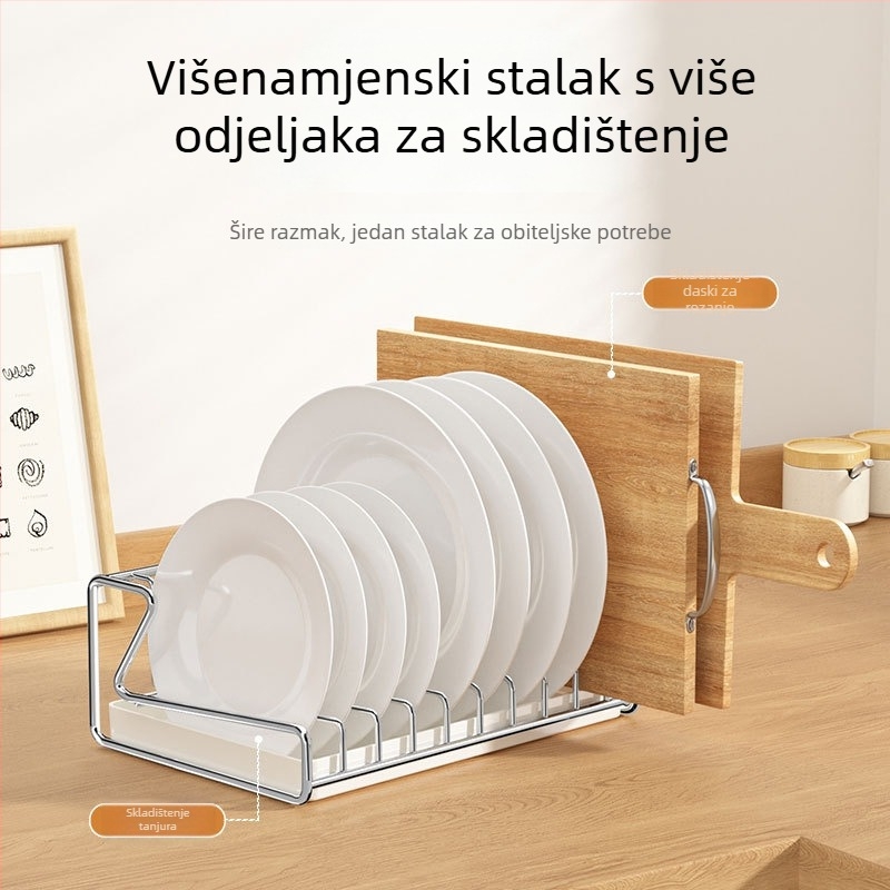 Stalak za sušenje posuđa od nehrđajućeg čelika, Home Benefits marka, univerzalni stil