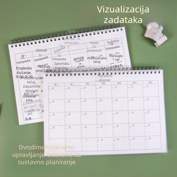 Bilježnica Gao xiaoqi s spiralnim uvezom i PP koricom, tjedni plan kalendar i todolist (Dowling papir; 50-100 stranica)