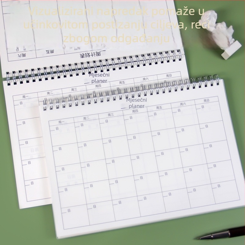 Bilježnica Gao xiaoqi s spiralnim uvezom i PP koricom, tjedni plan kalendar i todolist (Dowling papir; 50-100 stranica)