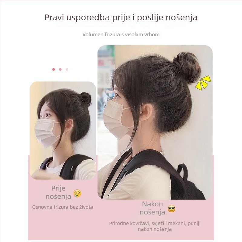 Perika od pravih dlaka za žene, prirodni stil, ljudska kosa, može se bojiti ili kovrčati