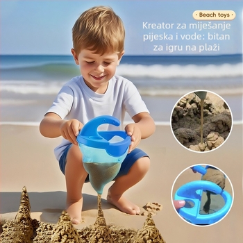 Set plaža igračaka s lopaticama za kopanje pijeska, plastičan, za djecu 4–6 godina, s vodnim igrama
