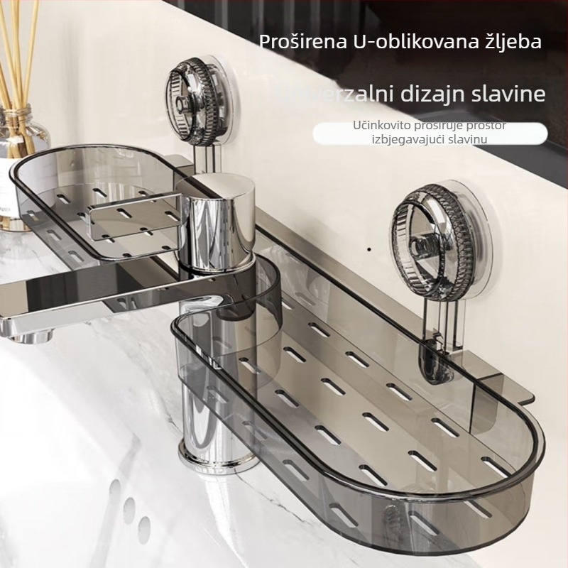 Držač odvodnje za kupaonicu, zidni s usisnim čepom, uklonjiv, PET materijal
