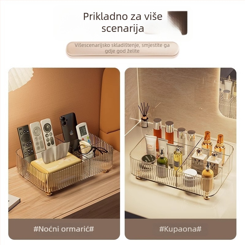 Stolna kutija za pohranu – PET materijal, model Coffee Table Storage Box, lagani luksuzni dizajn, organizator za daljinski upravljač i maramice, višenamjenski regač za dnevnu sobu, spavaću sobu ili radni studio