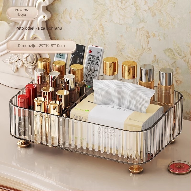 Stolna kutija za pohranu – PET materijal, model Coffee Table Storage Box, lagani luksuzni dizajn, organizator za daljinski upravljač i maramice, višenamjenski regač za dnevnu sobu, spavaću sobu ili radni studio
