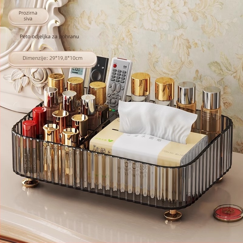 Stolna kutija za pohranu – PET materijal, model Coffee Table Storage Box, lagani luksuzni dizajn, organizator za daljinski upravljač i maramice, višenamjenski regač za dnevnu sobu, spavaću sobu ili radni studio