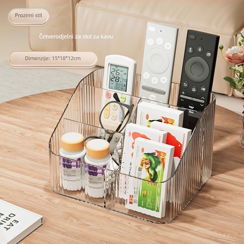 Stolna kutija za pohranu – PET materijal, model Coffee Table Storage Box, lagani luksuzni dizajn, organizator za daljinski upravljač i maramice, višenamjenski regač za dnevnu sobu, spavaću sobu ili radni studio