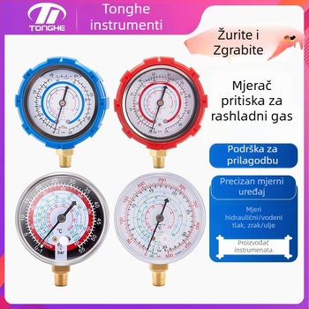 Tonghe prilagođeni mjerač tlaka rashladne tekućine za R22, R134a, R410A – precizan mjerač tlaka s navojem