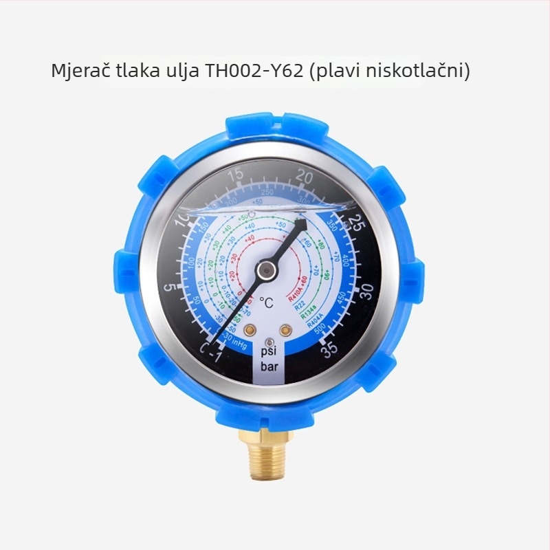 Tonghe prilagođeni mjerač tlaka rashladne tekućine za R22, R134a, R410A – precizan mjerač tlaka s navojem