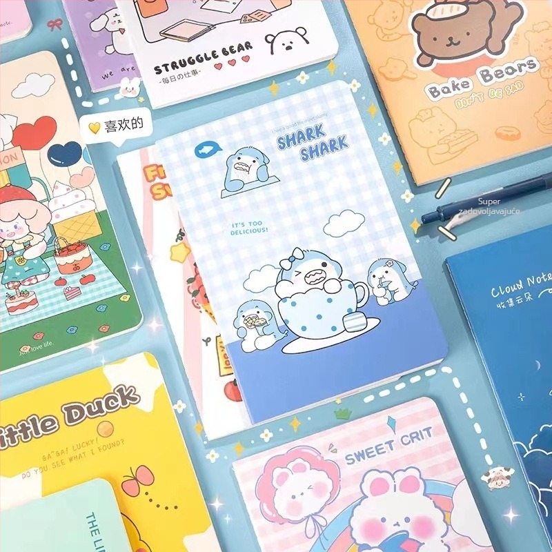 Bilježnica s preslatkim japansko-korejskim stilom, 60 stranica, papir 10 g, šivano uvezano