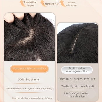 Perika od prirodne ljudske kose za cijelu glavu; kratki ravni bob s šiškama; mehanička obrada; model Big scalp bobo; podrijetlo Henan