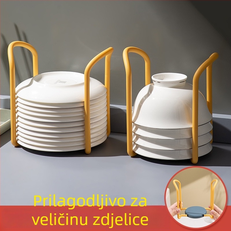 Okretni teleskopni stalak za zdjele, plastični kuhinjski organizator za radnu plohu
