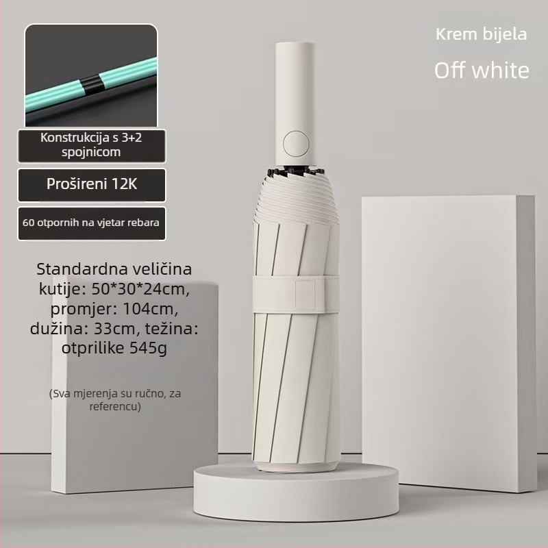 Ženski automatski sklopivi kišobran sa 24 rebara – kišobran s logom, UV zaštita UPF 40+, materijal 190T