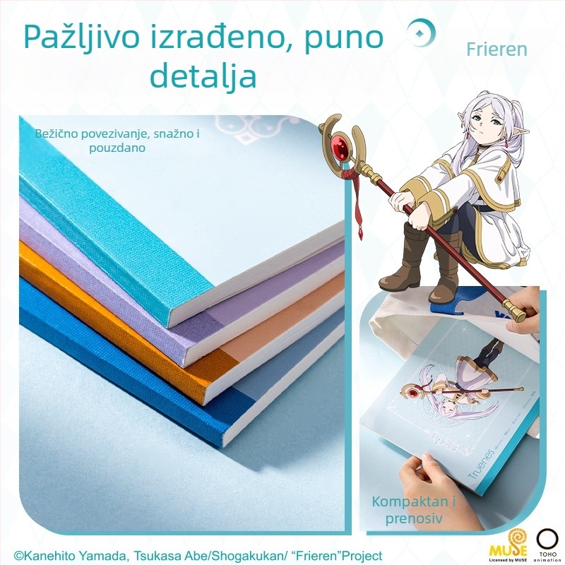 FLL202 Buried Fulilian ko-brendirana bilježnica — žicom povezana, 40 stranica, papir 75 g/m² drveno-pulpni, japansko-korejski stil, karikatura uzorak
