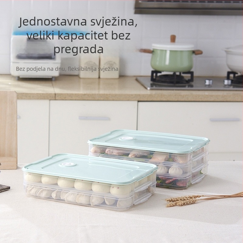 Kutija za skladištenje knedli – prehrambeni PP, zatvorenog, zamrznuta, za knedle i wontone, kućna kuhinja skladištenje u zamrzivaču