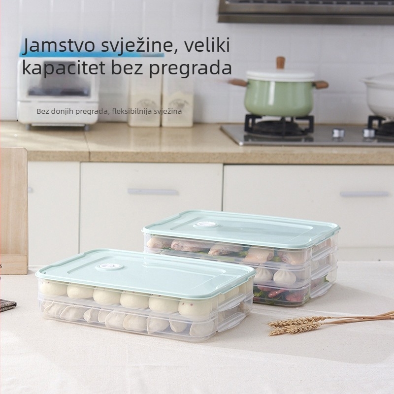 Kutija za skladištenje knedli – prehrambeni PP, zatvorenog, zamrznuta, za knedle i wontone, kućna kuhinja skladištenje u zamrzivaču