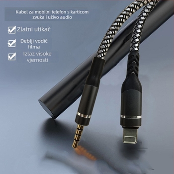 OTG audio adapter za Huawei/Xiaomi — zlatni premaz, bakar bez kisika, srebrno jezgreni vodič, ROHS