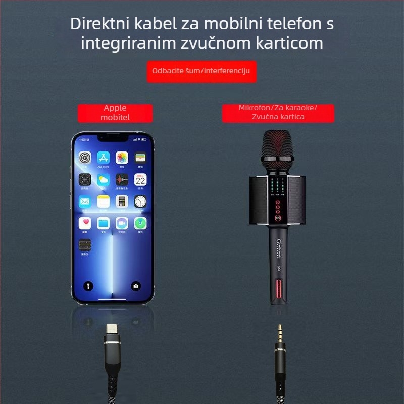 OTG audio adapter za Huawei/Xiaomi — zlatni premaz, bakar bez kisika, srebrno jezgreni vodič, ROHS
