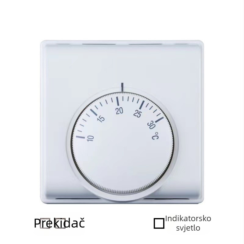 Mehanički termostat za HVAC sustave, zidna montaža, 220V, regulacija temperature za centralni klimatizacijski sustav i grijanje podom