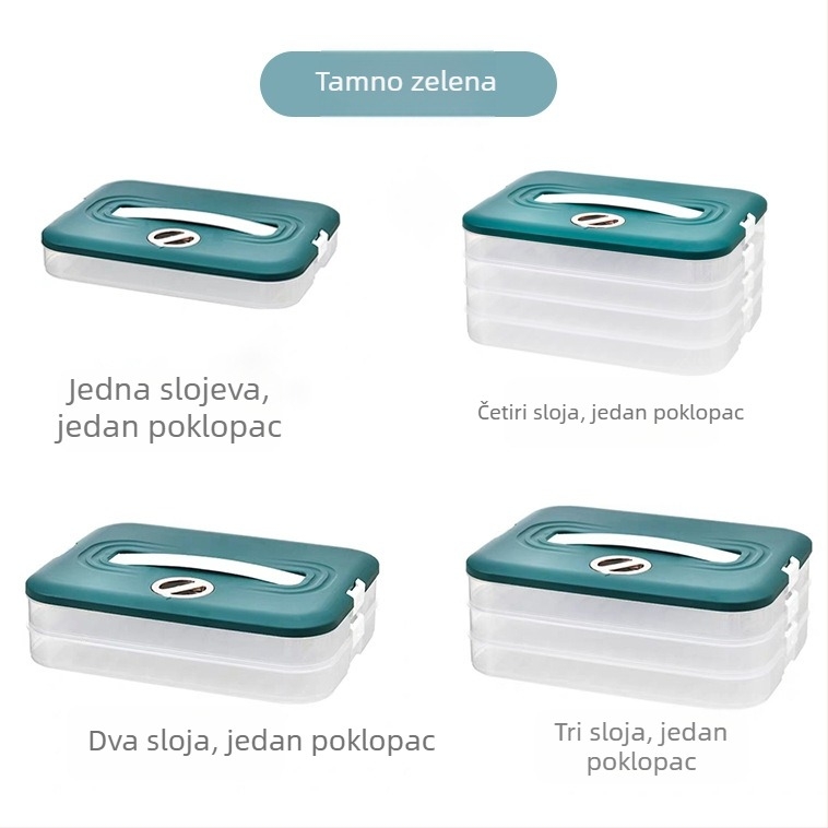 Kutija za knedle – plastika za hranu, višeslojni pretinci za odlaganje u hladnjaku