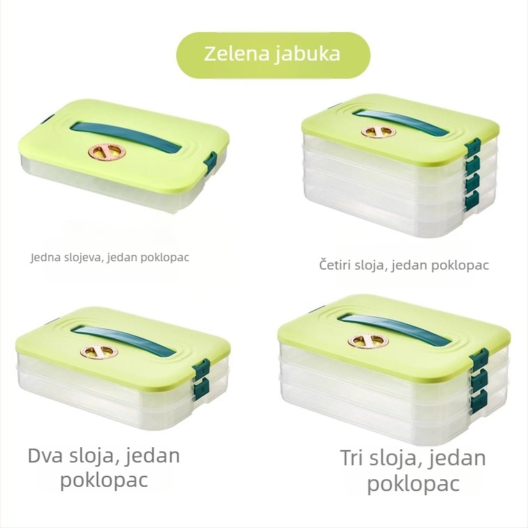 Kutija za knedle – plastika za hranu, višeslojni pretinci za odlaganje u hladnjaku