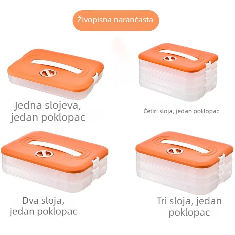 Kutija za knedle – plastika za hranu, višeslojni pretinci za odlaganje u hladnjaku